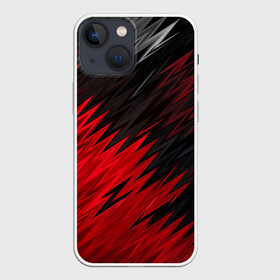 Чехол для iPhone 13 mini с принтом ЧЁРНО КРАСНЫЕ КРАСКИ | RED BLACK STRIPES в Курске,  |  | abstract | geometry | geometry stripes | grunge | texture | waves | абстракция | брызги | волны | геометрические полосы | геометрия | гранж | краски | текстура