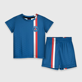 Детский костюм с шортами 3D с принтом PSG SPORT STRIPES UNIFORM в Курске,  |  | paris saint germain | psg | saint | sport | париж | псг | псж | спорт | футбол