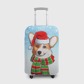 Чехол для чемодана 3D с принтом Новогодний Корги   New Years Corgi в Курске, 86% полиэфир, 14% спандекс | двустороннее нанесение принта, прорези для ручек и колес | christmas | corgi | dog | santa | дед мороз | елка | зима | корги | новый год | рождество | санта | снег | снегурочка | снежинка | собака | собачка | щенок