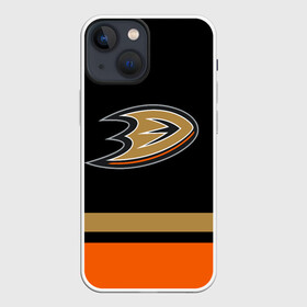 Чехол для iPhone 13 mini с принтом Anaheim Ducks | Анахайм Дакс в Курске,  |  | anahaim ducks | anaheim | anaheim ducks | ducks | hockey | mighty ducks | nhl | usa | дакс | могучие утята | нхл | спорт | сша | хоккей | шайба