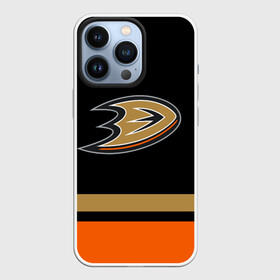 Чехол для iPhone 13 Pro с принтом Anaheim Ducks | Анахайм Дакс в Курске,  |  | Тематика изображения на принте: anahaim ducks | anaheim | anaheim ducks | ducks | hockey | mighty ducks | nhl | usa | дакс | могучие утята | нхл | спорт | сша | хоккей | шайба