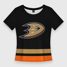 Женская футболка 3D Slim с принтом Anaheim Ducks  Анахайм Дакс в Курске,  |  | anahaim ducks | anaheim | anaheim ducks | ducks | hockey | mighty ducks | nhl | usa | дакс | могучие утята | нхл | спорт | сша | хоккей | шайба