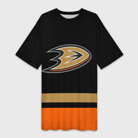 Платье-футболка 3D с принтом Anaheim Ducks  Анахайм Дакс в Курске,  |  | Тематика изображения на принте: anahaim ducks | anaheim | anaheim ducks | ducks | hockey | mighty ducks | nhl | usa | дакс | могучие утята | нхл | спорт | сша | хоккей | шайба