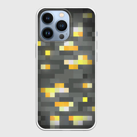 Чехол для iPhone 13 Pro с принтом ЗОЛОТАЯ РУДА | GOLD ORE | MINECRAFT в Курске,  |  | Тематика изображения на принте: block | box | dirt | gold | golden | minecraft | ore | pixels | texture | биом | блок | земля | золотая | золото | майнкрафт | пиксели | пиксельный | руда | текстура