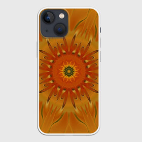 Чехол для iPhone 13 mini с принтом Осеннее солнце. Абстракция. в Курске,  |  | abstraction | autumn | fractal | orange | round | sun | абстракция | круглый | оранжевый | осенний | солнце | фрактал