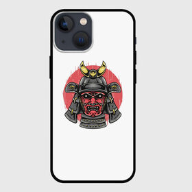 Чехол для iPhone 13 mini с принтом Красный Шлем Самурая в Курске,  |  | Тематика изображения на принте: азия | аниме | бушидо | воин | дракон | катана | китай | корея | маска | меч | самурай | шлем | япония
