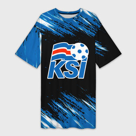 Платье-футболка 3D с принтом KSI ICELAND  сборная. в Курске,  |  | fc | football | iceland | ksi | исландия | кси | сборная исландии | спорт | спортивные | фирменные цвета | фк | футбол | футбольный клуб
