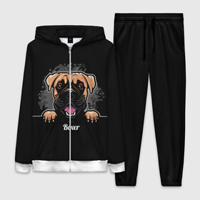 Женский костюм 3D с принтом Боксёр (Boxer) в Курске,  |  | animal | boxer | bulldog | dog | fighting dog | pit bull | бойцовская собака | боксёр | бульдог | год собаки | друг человека | животное | кинолог | немецкий боксёр | пёс | питбуль | порода собак | собака боксёр | собаковод