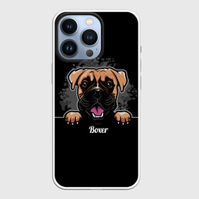 Чехол для iPhone 13 Pro с принтом Боксёр (Boxer) в Курске,  |  | animal | boxer | bulldog | dog | fighting dog | pit bull | бойцовская собака | боксёр | бульдог | год собаки | друг человека | животное | кинолог | немецкий боксёр | пёс | питбуль | порода собак | собака боксёр | собаковод