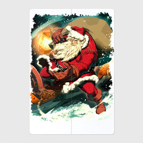Магнитный плакат 2Х3 с принтом Дед Мороз спешит с подарками в Курске, Полимерный материал с магнитным слоем | 6 деталей размером 9*9 см | gift | holiday | merry christmas | new year | santa klaus | snow | дед мороз | новый год | подарок | праздник | рождество | снег