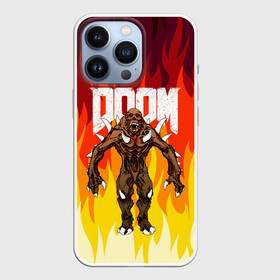 Чехол для iPhone 13 Pro с принтом DOOM IMP | FIRE AND MONSTER в Курске,  |  | demons | devil | doom | doom eternal | doom slayer | fire | hell | imp | ад | демон | демоны | дум | имп | огонь | фаер