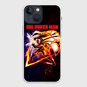 Чехол для iPhone 13 mini с принтом Молниеносный удар Сайтамы One Punch Man в Курске,  |  | hagemanto | one punch man | one punchman | onepunchman | saitama | sensei | аниме | ван панч мен | ванпанчмен | лысый плащ | манга | сайтама | сильнейший человек | учитель | человек одинудар | человек одного удара