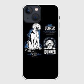 Чехол для iPhone 13 mini с принтом Дункер (Dunker) в Курске,  |  | animal | dog | dunker dog | hound dog | norwegian hound | год собаки | гончая собака | друг человека | дункер | животное | зверь | кинолог | норвежская гончая | пёс | порода собак | собака | собака дункер | собаковод | щенок