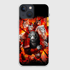 Чехол для iPhone 13 mini с принтом Водяной Тигр 2022 и крупные кошки лев, рысь в Курске,  |  | lyon | new year | samurai | tiger | кошка | лев | новый год | путь ниндзя | с наступающим | с новым годом | самурай | сегун | семь самураев | тигр | токио