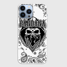 Чехол для iPhone 13 Pro Max с принтом BANDANA (SCULL) в Курске,  |  | bandana | bbt | big baby tape | kizaru | rap | trap | бандана | ббт | биг бейби тейп | кизару | реп | треп