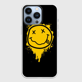 Чехол для iPhone 13 Pro с принтом NIRVANA LOGO SMILE, БРЫЗГИ КРАСОК в Курске,  |  | band | cobain | face | kurt | logo | music | nirvana | rock | rocknroll | группа | кобейн | курт | лого | логотип | музыка | музыкальная | нирвана | рожица | рок | рокнролл | символ