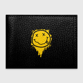 Обложка для студенческого билета с принтом NIRVANA LOGO SMILE, БРЫЗГИ КРАСОК в Курске, натуральная кожа | Размер: 11*8 см; Печать на всей внешней стороне | band | cobain | face | kurt | logo | music | nirvana | rock | rocknroll | группа | кобейн | курт | лого | логотип | музыка | музыкальная | нирвана | рожица | рок | рокнролл | символ