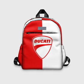 Детский рюкзак 3D с принтом DUCATI WHITE RED STYLE LOGO в Курске, 100% полиэстер | лямки с регулируемой длиной, сверху петелька, чтобы рюкзак можно было повесить на вешалку. Основное отделение закрывается на молнию, как и внешний карман. Внутри дополнительный карман. По бокам два дополнительных кармашка | ducati | italy | moto | motocycle | racing | sport | дукати | италия | мото | мотоспорт | мотоцикл | рейсинг | спорт