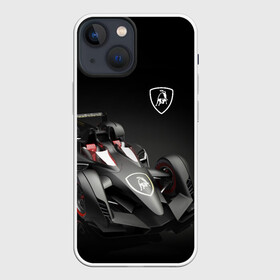 Чехол для iPhone 13 mini с принтом Lamborghini F1 в Курске,  |  | bolid | car | f1 | lamborghini | motorsport | power | prestige | автомобиль | болид | италия | ламборгини | мощь | престиж