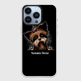 Чехол для iPhone 13 Pro с принтом Собачка Йоркширский Терьер в Курске,  |  | Тематика изображения на принте: york | yorkshire terrier | год | друг человека | животное | зверь | йорк | йоркширский терьер | карманная собака | кость | мальтезе | мальтийская болонка | манчестер терьер | мини собачка | пёс | скайтерьер