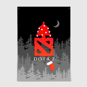 Постер с принтом Dota 2  С Новым годом в Курске, 100% бумага
 | бумага, плотность 150 мг. Матовая, но за счет высокого коэффициента гладкости имеет небольшой блеск и дает на свету блики, но в отличии от глянцевой бумаги не покрыта лаком | christmas | dota 2 | fir forest | happy new year | logo | moon | multiplayer | night | pc game | tree with balls | ёлка с шариками | еловый лес | компьютерная игра | логотип | луна | многопользовательская | ночь | рождество | с новым годом