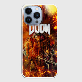 Чехол для iPhone 13 Pro с принтом DOOMGAY GRUNGE FIRE в Курске,  |  | doom | doom eternal | doom slayer | doomguy | slayer | дум | дум гай | думгай | солдат рока