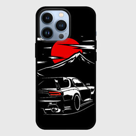 Чехол для iPhone 13 Pro с принтом MAZDA RX 7 | Мазда  при свете красной луны в Курске,  |  | Тематика изображения на принте: car | drift | initinial d | mazda | mazda z | rx 7 | rx7 | дрифт | мазда | машина