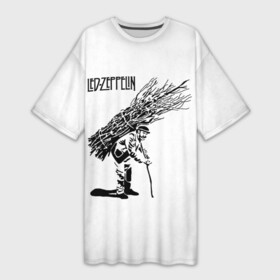 Платье-футболка 3D с принтом Led Zeppelin IV в Курске,  |  | led | led zep | led zeppelin | ledzep | lz | zoso | белая | джимми пейдж | джон генри бонэм | джон пол джонс | зосо | лед зепелен | лед зеппелин | ледзепелен | ледзеппелин | роберт плант | рок группа | четвертый альбом