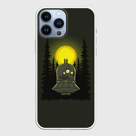 Чехол для iPhone 13 Pro Max с принтом Шокированный пришелец в лесу в Курске,  |  | лес | летающая тарелка | нло | ночь | пришелец | фантастика