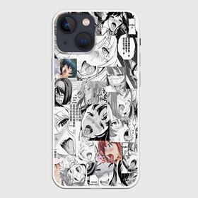 Чехол для iPhone 13 mini с принтом AHEGAO фон из девочек в Курске,  |  | ahegao | ahego | anime | funny | vtuber | аниме | ахегао