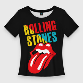 Женская футболка 3D Slim с принтом Роллинг Стоунз  Rolling Stones в Курске,  |  | heavy metal | metal | rock | rolling | rolling stones | stones | trash metal | губы | квартет | метал | рок | рок группа | рок группы | роллинг стоунз | трэш метал | хеви метал | язык