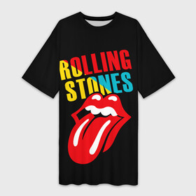 Платье-футболка 3D с принтом Роллинг Стоунз  Rolling Stones в Курске,  |  | heavy metal | metal | rock | rolling | rolling stones | stones | trash metal | губы | квартет | метал | рок | рок группа | рок группы | роллинг стоунз | трэш метал | хеви метал | язык