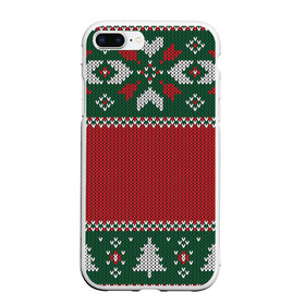 Чехол для iPhone 7Plus/8 Plus матовый с принтом Knitted Christmas Pattern в Курске, Силикон | Область печати: задняя сторона чехла, без боковых панелей | background | christmas | holiday | knitted | knitted pattern | pattern | trees | winter | вязаный | вязаный узор | елки | зима | праздник | рождество | узор | фон