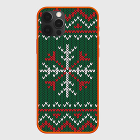 Чехол для iPhone 12 Pro с принтом Knitted Snowflake Pattern в Курске, силикон | область печати: задняя сторона чехла, без боковых панелей | background | christmas | holiday | knitted pattern | pattern | snowflakes | trees | winter | вязаный узор | елки | зима | праздник | рождество | снежинки | узор | фон