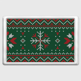 Магнит 45*70 с принтом Knitted Snowflake Pattern в Курске, Пластик | Размер: 78*52 мм; Размер печати: 70*45 | background | christmas | holiday | knitted pattern | pattern | snowflakes | trees | winter | вязаный узор | елки | зима | праздник | рождество | снежинки | узор | фон