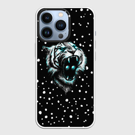 Чехол для iPhone 13 Pro с принтом Личина Тигра в Курске,  |  | blue | christmas | eyes | face | glow | mask | muzzle | new | snow | symbol | tiger | winter | year | глаза | год | года | зима | лицо | личина | маска | нового | новый | рождество | свечение | символ | синее | снег | тигр | тигра