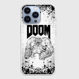 Чехол для iPhone 13 Pro с принтом Mancubus | Doom 2 в Курске,  |  | doom | doom eternal | doom slayer | game | games | mancubus | old scool | oldgame | oldscool | дум | игра | игры | манкубус | фан арт | чб | шутер