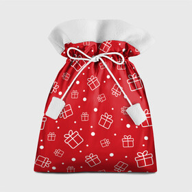 Подарочный 3D мешок с принтом Новогодние подарки на красном фоне в Курске, 100% полиэстер | Размер: 29*39 см | 2021 | 2022 | christmas | merry | merry christmas | new year | snow | sweater | ugly christmas | winter | year of the tiger | год тигра | зима | новогодний | новогодняя | новый год | рождественский | рождественский свитер | рождество | свитер | 