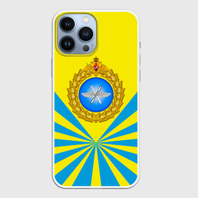 Чехол для iPhone 13 Pro Max с принтом Большая эмблема ВВС РФ в Курске,  |  | Тематика изображения на принте: army | авиация | армейка | армия | ввс | ввс россии | ввф | военновоздушные силы | военный | войска | герб | знак | летчик | лого | надпись | офицер | петлицы | российский | россия | русский | рф | символ