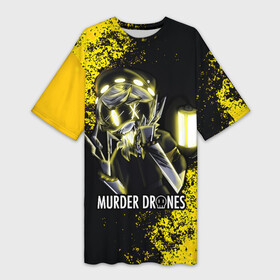 Платье-футболка 3D с принтом ДРОНЫ УБИЙЦЫ  MURDER DRONES N в Курске,  |  | liam vickers | murder drones | murder drones n | murder drones pilot | мультфильм