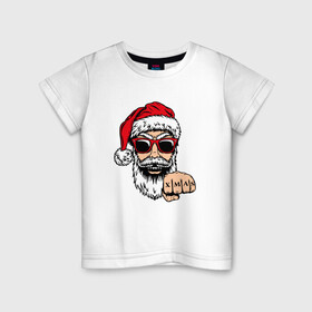 Детская футболка хлопок с принтом Bad Santa xmas Плохой Санта в Курске, 100% хлопок | круглый вырез горловины, полуприлегающий силуэт, длина до линии бедер | Тематика изображения на принте: 2022 | santa | дед мороз | новый год | новый год 2022 | санта