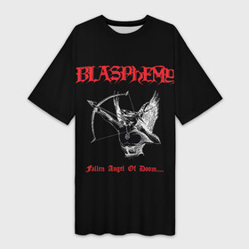 Платье-футболка 3D с принтом Blasphemy  Fallen Angel of Doom... в Курске,  |  | black metal | blasphemy | death metal | metal | бласфеми | блацк | блэк металл | дэт металл | металл | митол | рок