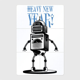 Магнитный плакат 2Х3 с принтом Heavy New Robot Year в Курске, Полимерный материал с магнитным слоем | 6 деталей размером 9*9 см | Тематика изображения на принте: holiday | joke | new year | robot | новый год | праздник | робот | шутка
