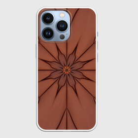 Чехол для iPhone 13 Pro с принтом Абстрактный цветок. Оранжевый. 1 29. в Курске,  |  | abstraction | brown | flower | fractal | orange | pattern | абстракция | коричневый | оранжевый | узор | фрактал | цветок