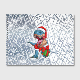 Альбом для рисования с принтом Санта Динозавр   Dinosanta в Курске, 100% бумага
 | матовая бумага, плотность 200 мг. | Тематика изображения на принте: christmas | dinosaur | santa | дед мороз | динозавр | елка | зима | новый год | подарок | рождество | санта | снег | снежинка