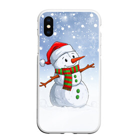 Чехол для iPhone XS Max матовый с принтом Веселый Снеговик   Happy Snowman в Курске, Силикон | Область печати: задняя сторона чехла, без боковых панелей | christmas | santa | snowman | дед мороз | елка | зима | новый год | рождество | санта | снег | снеговик | снегурочка | снежинка