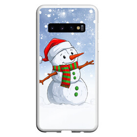 Чехол для Samsung Galaxy S10 с принтом Веселый Снеговик   Happy Snowman в Курске, Силикон | Область печати: задняя сторона чехла, без боковых панелей | christmas | santa | snowman | дед мороз | елка | зима | новый год | рождество | санта | снег | снеговик | снегурочка | снежинка