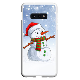 Чехол для Samsung S10E с принтом Веселый Снеговик   Happy Snowman в Курске, Силикон | Область печати: задняя сторона чехла, без боковых панелей | christmas | santa | snowman | дед мороз | елка | зима | новый год | рождество | санта | снег | снеговик | снегурочка | снежинка