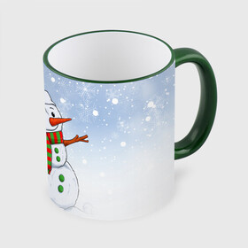 Кружка с полной запечаткой с принтом Веселый Снеговик   Happy Snowman в Курске, керамика | ёмкость 330 мл | Тематика изображения на принте: christmas | santa | snowman | дед мороз | елка | зима | новый год | рождество | санта | снег | снеговик | снегурочка | снежинка