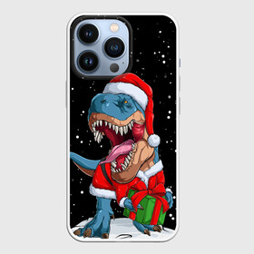 Чехол для iPhone 13 Pro с принтом Новогодний Динозавр в Курске,  |  | 2021 | 2022 | christmas | dino | happy | merry | merry christmas | new year | rex | santa | snow | sweater | trex | ugly christmas | winter | динозавр | зима | новогодний | новогодняя | новый год | рождественский | рождественский свитер | рождес